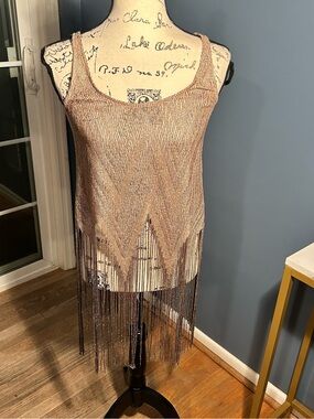 Loved squared Fringe Cocktail tank top